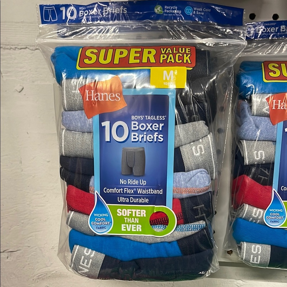 Hanes Blue and Gray Boxer Briefs Super Pack boys boxers